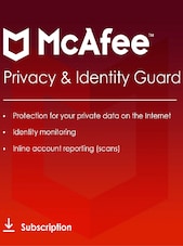 McAfee Privacy & Identity Guard - PC 1 jaar McAfee Sleutel GLOBAL
