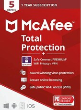 McAfee Total Protection Plus VPN 5 Devices 1 rok McAfee Klucz AMERYKA ŁACIŃSKA