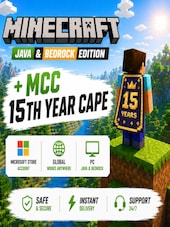 Minecraft: Java & Bedrock Edition + MCC 15th Year Cape PC Microsoft Store Account GLOBAL