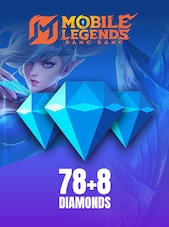 Mobile Legends: Bang Bang 86 Diamonds (78 Diamonds + 8 Bonus) Directe opwaardering GLOBAL