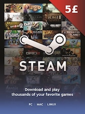 Steam Gift Card 5 GBP Steam Chiave Solo per valuta GBP (Sterlina britannica)