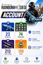 Tom Clancy's Rainbow Six Siege Account 23 Black Ice + 74 Operators + 213 Total Skins + 158 Level PC Ubisoft Connect Account GLOBAL
