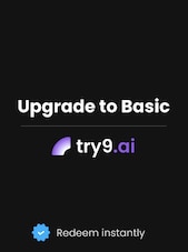 Try9 AI Upgrade to Basic 1 jaar try9.ai Sleutel GLOBAL