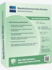 WipeOut Electronic Data Shredder - Android 1 urządzenie 1 rok WipeOut Klucz GLOBALNY