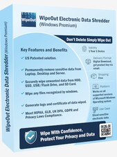 WipeOut Electronic Data Shredder - PC 1 Appareil 1 an WipeOut Clé GLOBAL