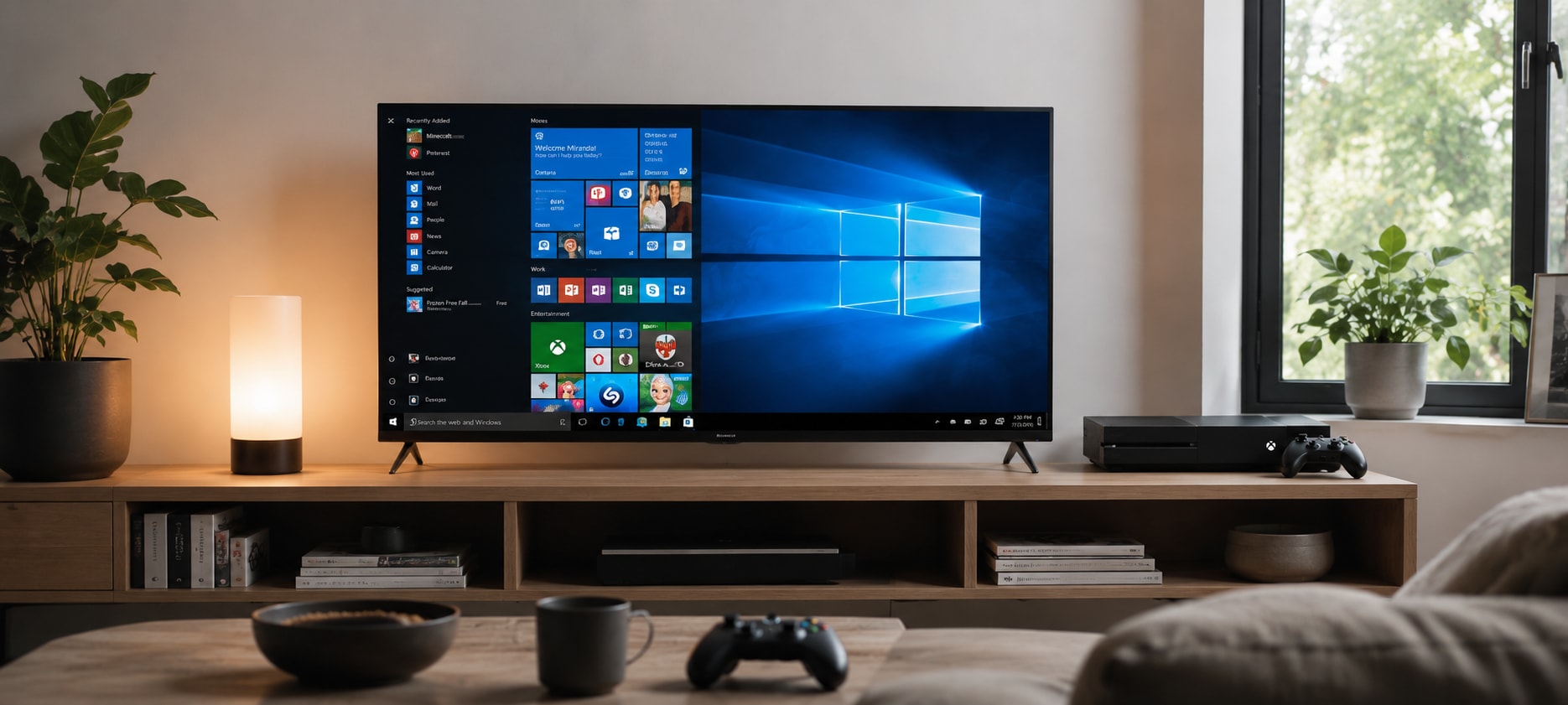 Person using Windows 10 for everyday productivity
