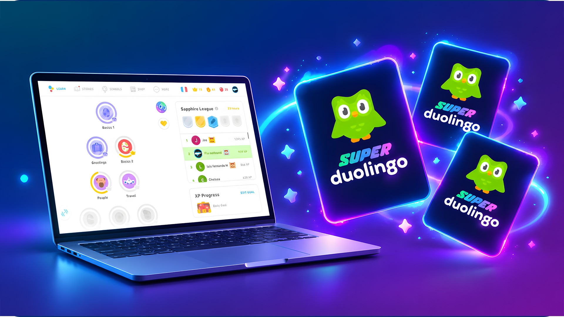 Features available with Duolingo Super