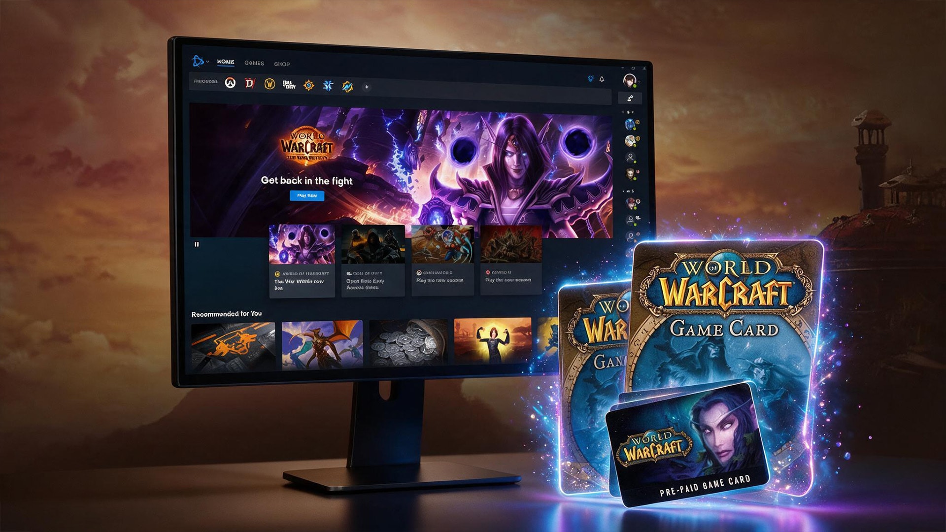 Using a World of Warcraft Time Card