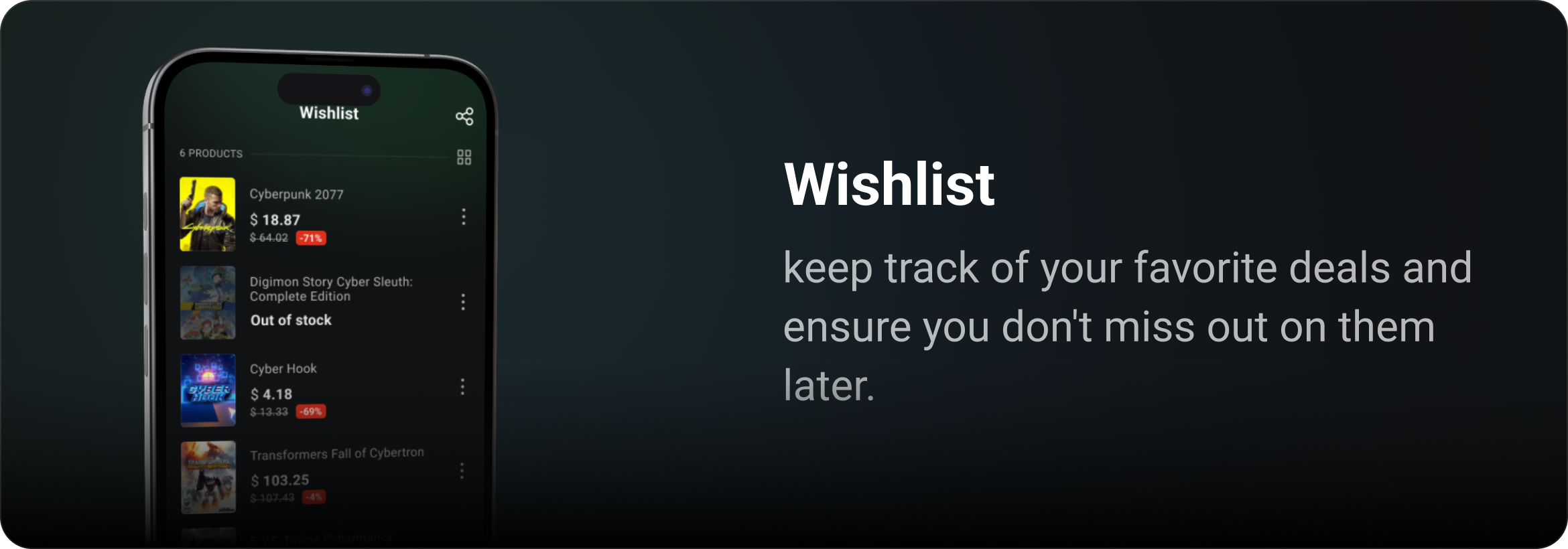 phone screen Wishlist