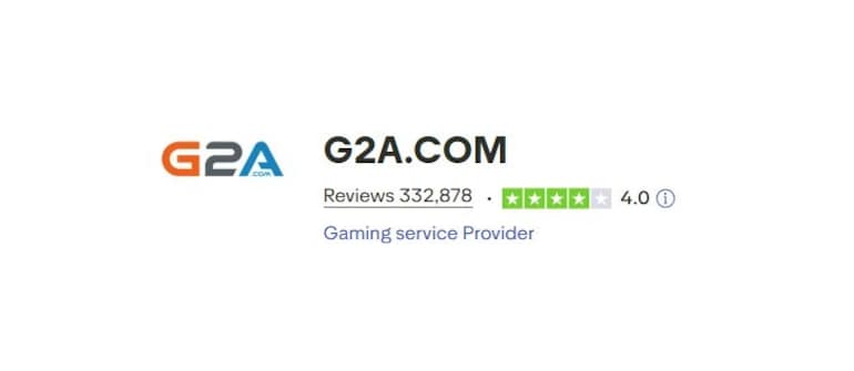 G2A Trustpilot profile showing user rating and review count
