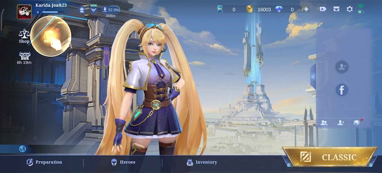 Mobile Legends: Bang Bang Menu