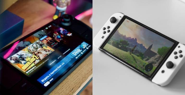 Display Steam Deck vs Nintendo Switch