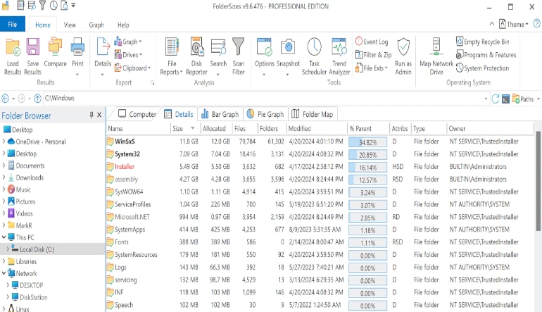 Foldersizes Disk Space Analyzer
