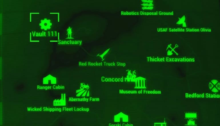 Map location of vault 111