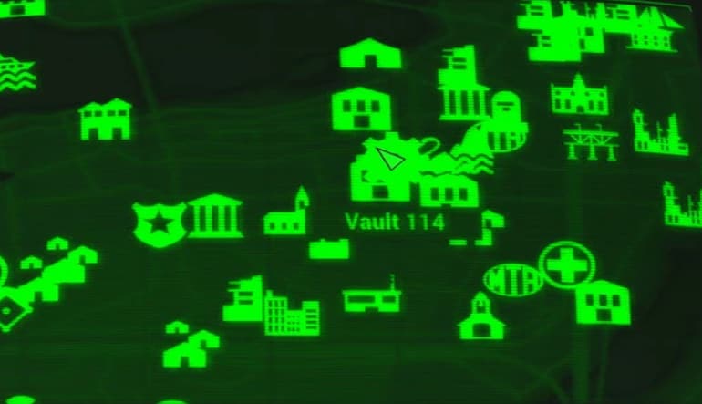 Map location of vault 114