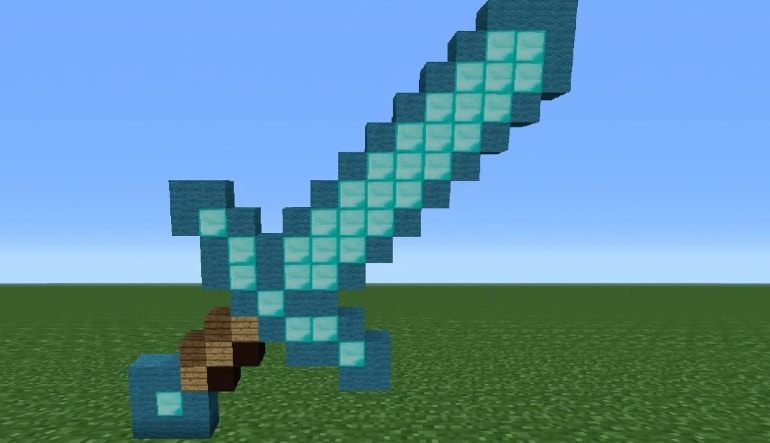 Minecraft sword statue