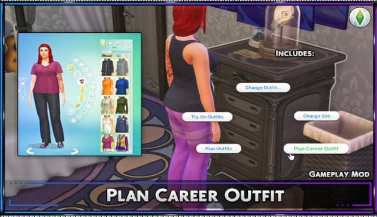 Plan career outfit mod for The Sims 4