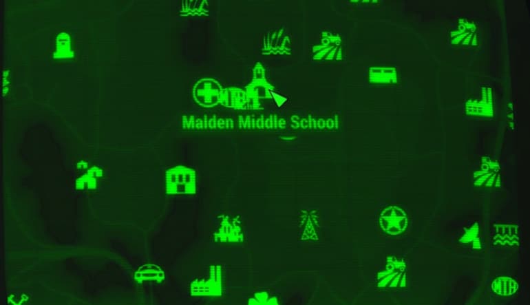 Map location of vault 75