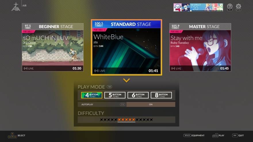 DJMax Respect V interface